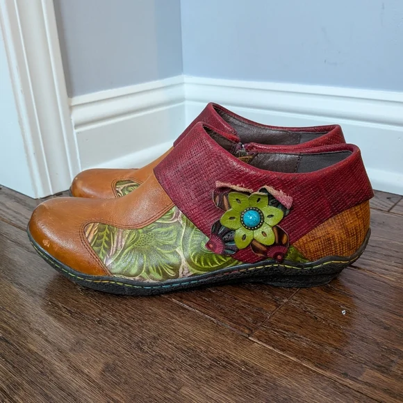 Socofy Art to Wear Boho Leather Shoes Size 42 (11) - Picture 4 of 10